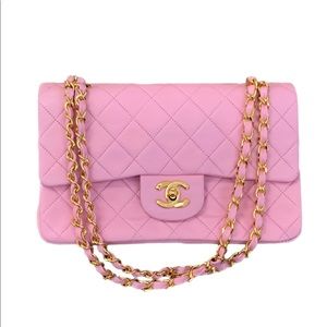 VTG CHANEL CLASSIC FLAP 9” PINK GHW